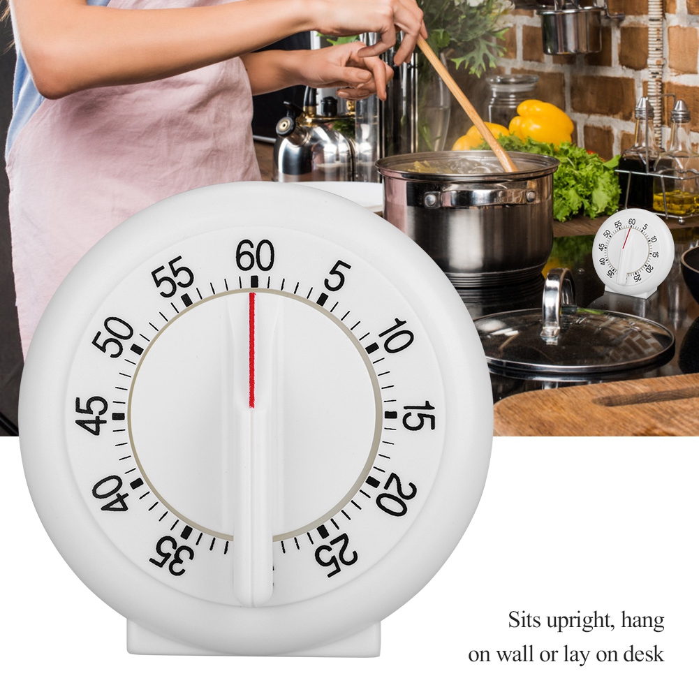 Baking Kitchen Hourly - 1PC 60 分ラウンド形状機械式キッチンタイマー手動調理リングカウンター目覚まし時計家庭用ベーキング調理用