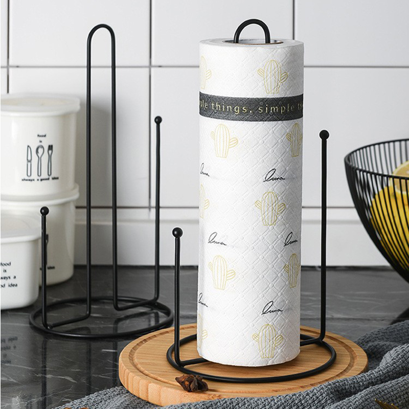 Kitchen Baking Paper Holder - 1PC 鉄垂直ペーパータオルホルダーキッチンバスルームダイニングテーブルナプキン収納ラック - キッチンロールスタンド