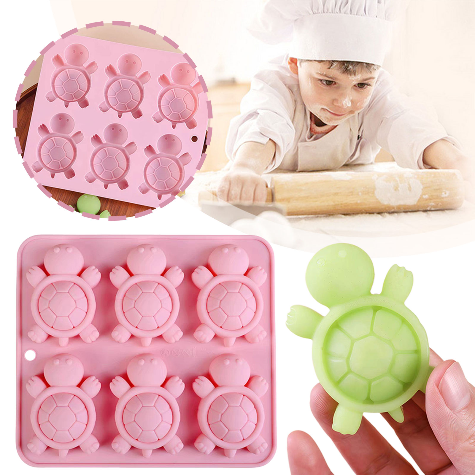 Kitchen Baking Tray - カメのアイストレイ3Dカメのウミガメのシリコン型DIYアイスキューブ用の手作りのキッチンベーキング用品
