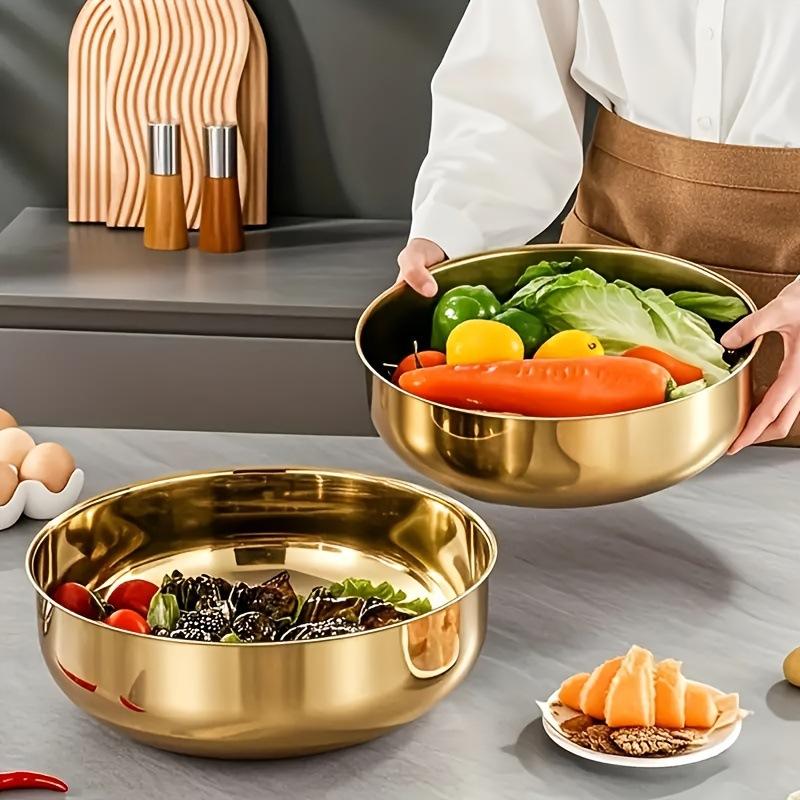 Kitchen Equipment For Baking - 新しいステンレス製ミキシングボウル、蓋付き、頑丈で錆びにくい、ベーキング、パスタ、サラダ用、業務用食器洗浄機対応キッチンツール