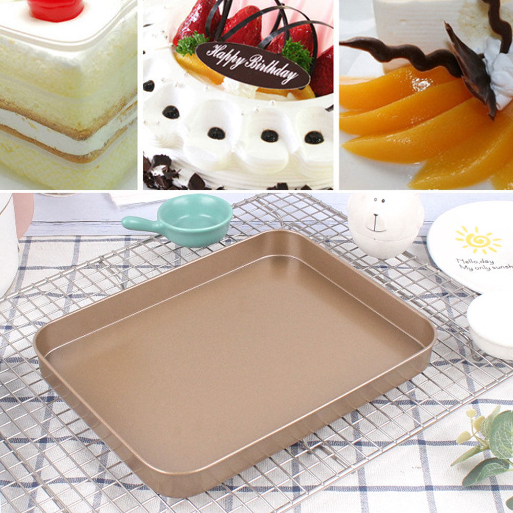 Kitchen Baking Tray - 炭素鋼製長方形ケーキ型 10インチ ノンスティック ベーキングウェア オーブン用ベーキングトレイ レイヤーケーキ用