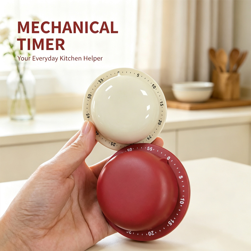 Baking Kitchen Hourly - 機械式キッチンタイマー アラーム付き カウントダウン時計 磁気式手動タイマー 料理・ベーキング用リマインダー キッチンガジェット