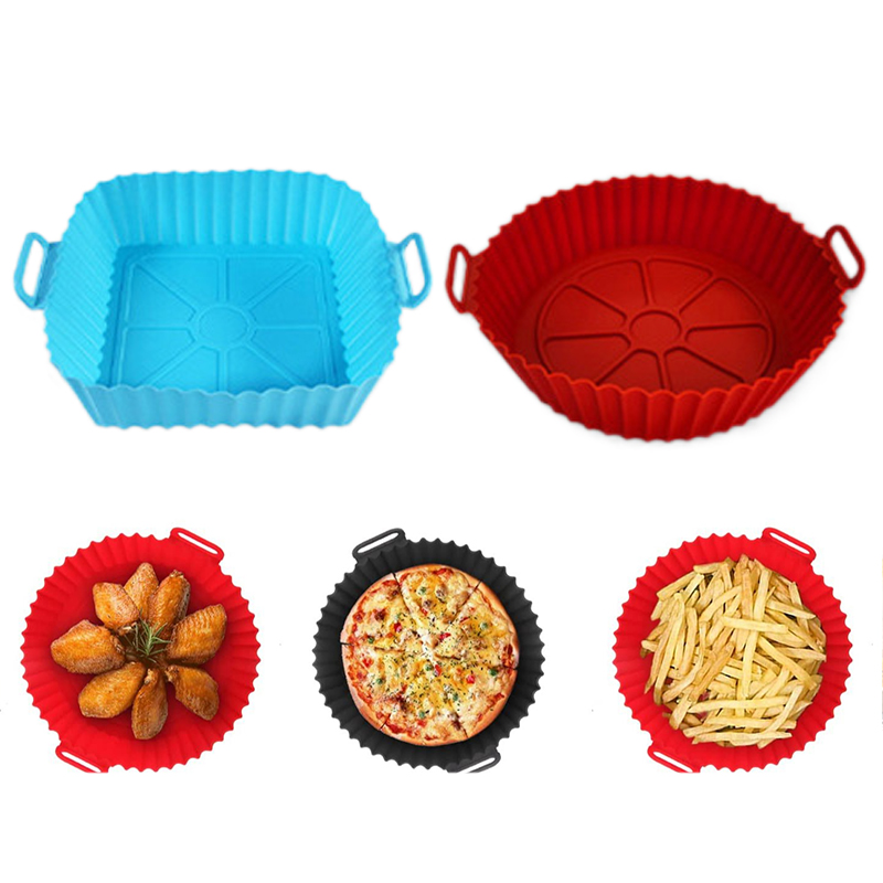 Kitchen Baking Tray - シリコンフライヤーモールド エアフライヤーシリコンライナーポット 再利用可能なベーキングトレイ ノンスティックピザパン オーブンキッチン家庭用アクセサリー TMZ