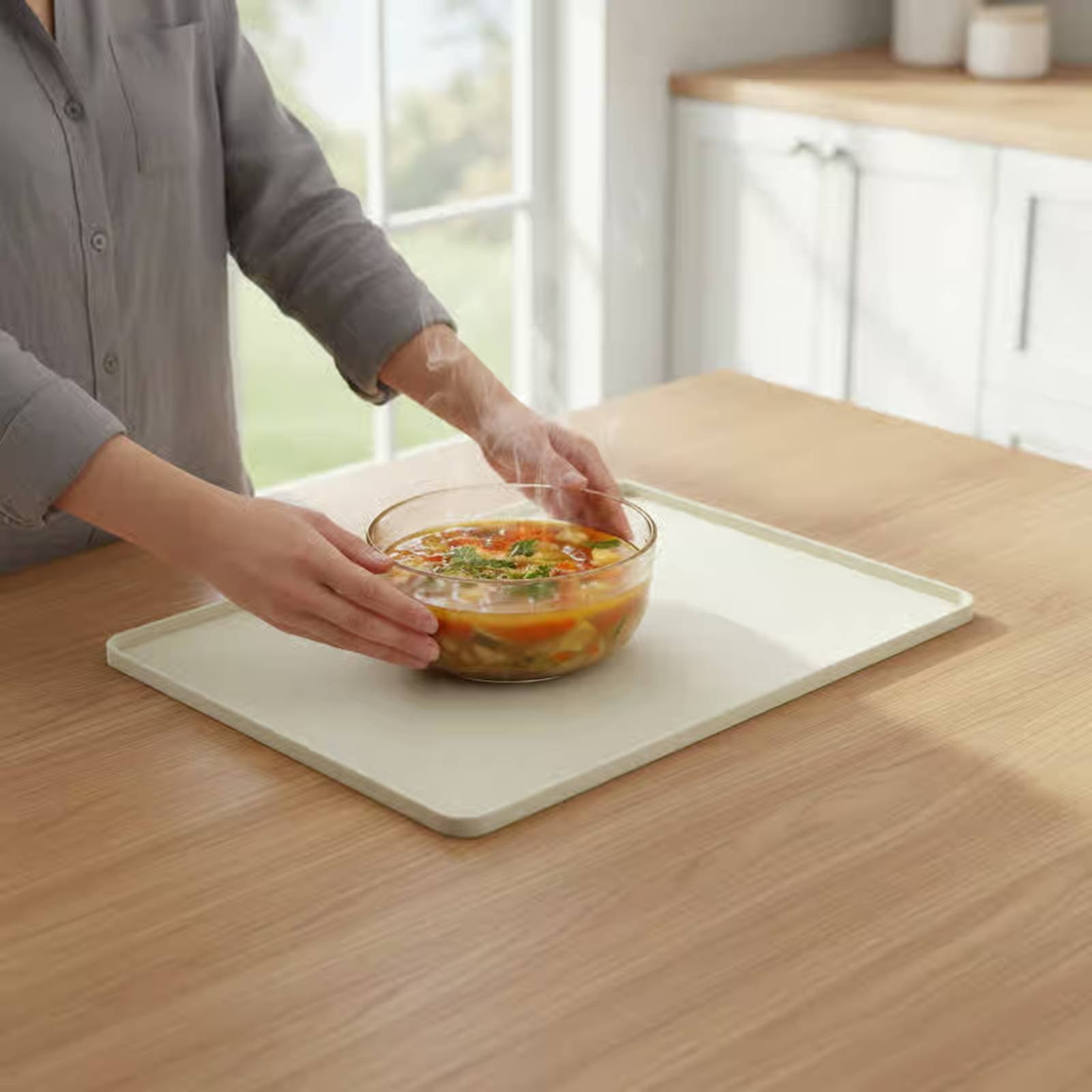Kitchen Baking Tray - シリコン製電子レンジトップマット 柔軟な電子レンジトッププロテクター シリコン製家電トレイ こぼれ防止 キッチンアクセサリー