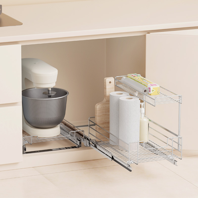 ステンレス製キッチンキャビネット用引き出し式収納ラック、緩衝 - Kitchen Cabinet Baking Organizer のレビューと価格