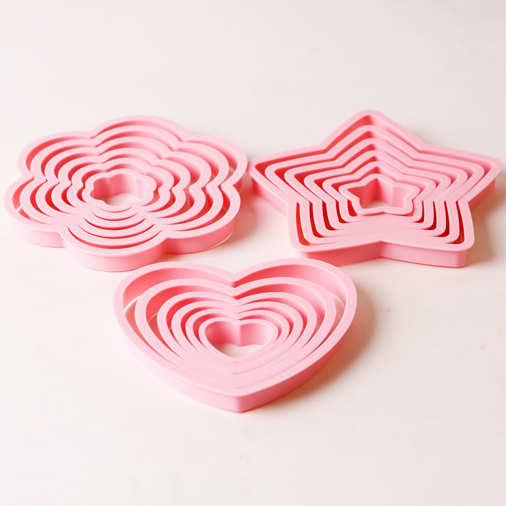 1 セット/3 セットピンクハートスターフラワークッキービス - Kitchen Equipment For Baking のレビューと価格