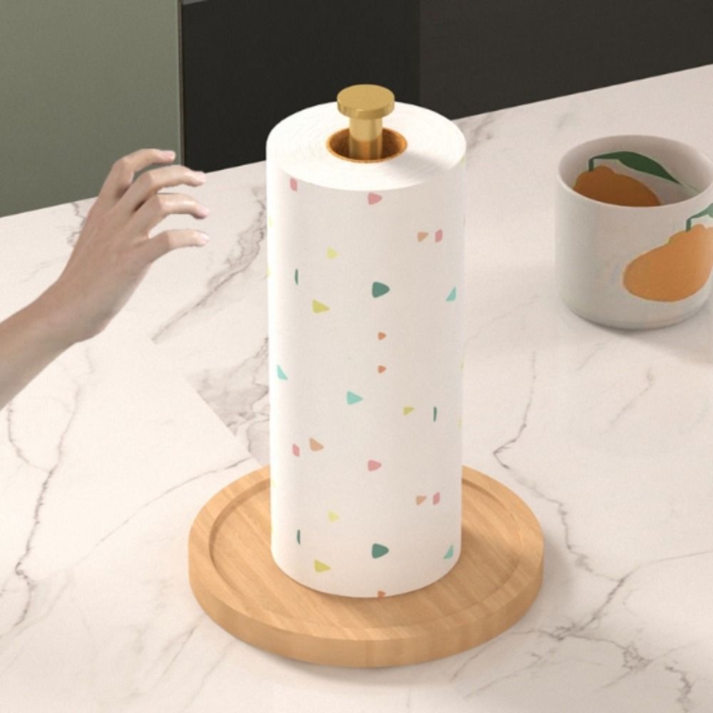 モダンな木製ベースのキッチンペーパーホルダー、滑り止めデスク - Kitchen Baking Paper Holder のレビューと価格