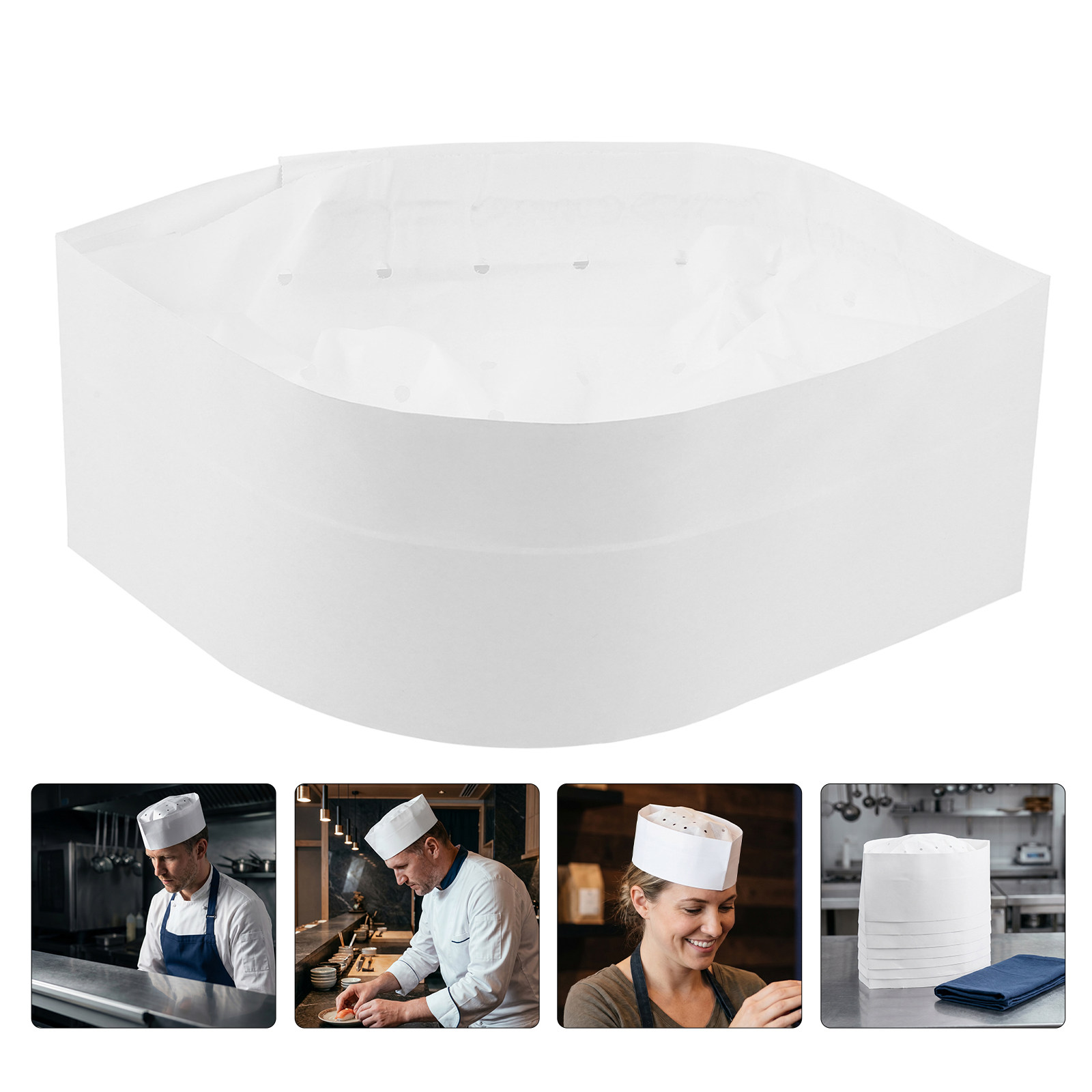 使い捨ての紙製シェフ帽30個入り。男女兼用。キッチン作業用、 - Kitchen Baker のレビューと価格