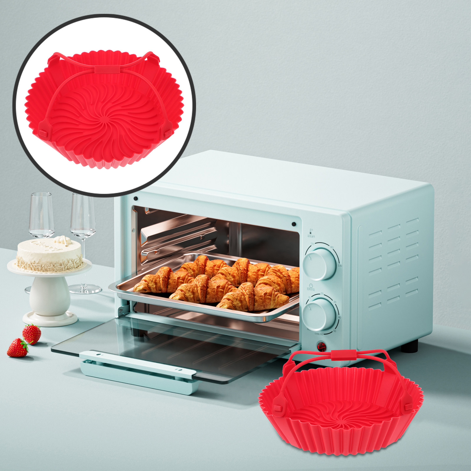 シリコン製耐熱ベーキングトレイ。エアフライヤー用。再利用可能 - Kitchen Baking Tray のレビューと価格