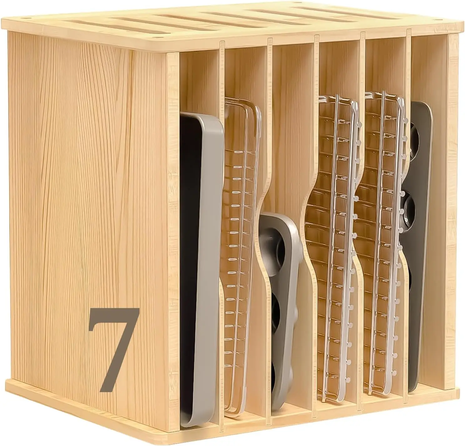 木製トレイ仕切り板（キャビネット用）、クッキーシートオーガナ - Kitchen Cabinet Baking Organizer のレビューと価格