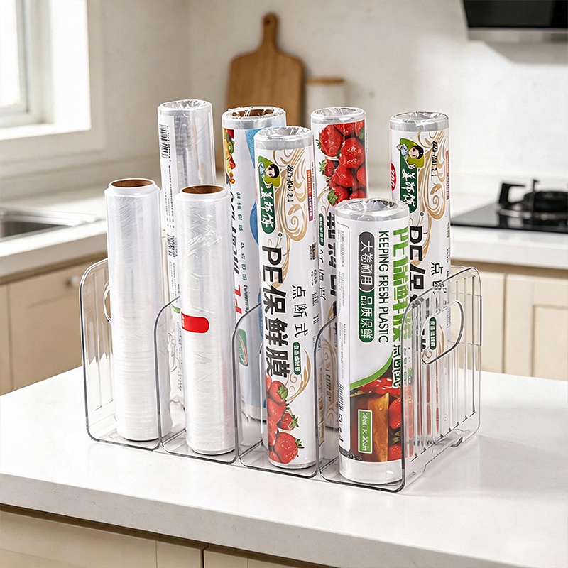 クリアマルチスロットキャビネット収納ホルダー、ラップ、アルミ - Kitchen Cabinet Baking Organizer のレビューと価格