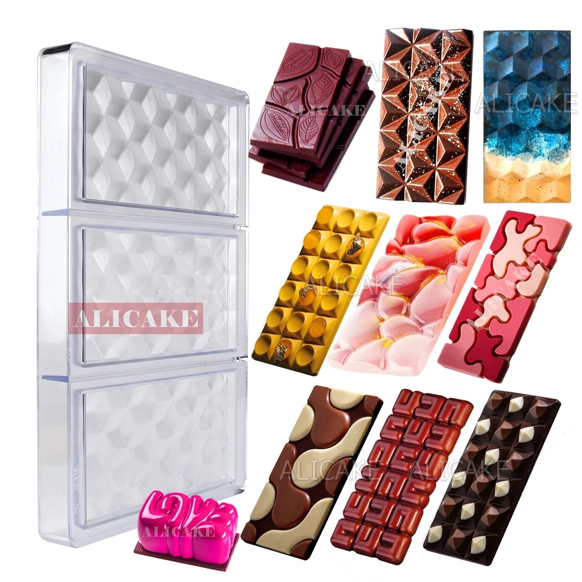 チョコレート型ポリカーボネートキャンディチョコレートバー金型 - Kitchen Equipment For Baking のレビューと価格
