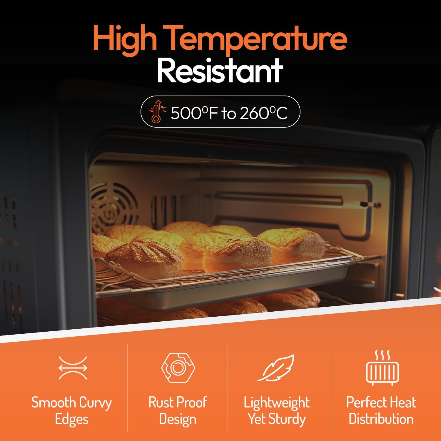 フルサイズ業務用アルミ製ベーキングシートパンセット、大型18 - Kitchen Baking Tray のレビューと価格