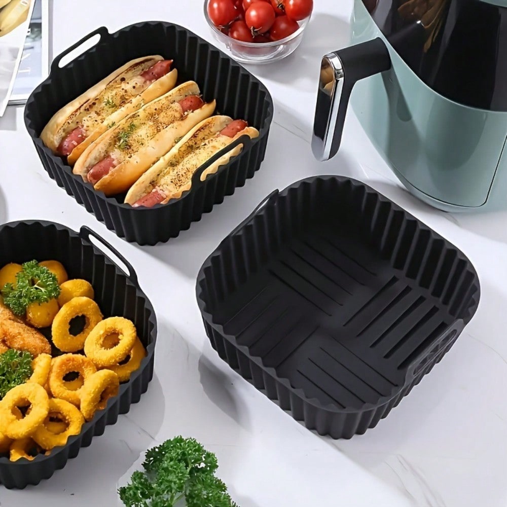 1個入り再利用可能なシリコン製エアフライヤーライナー、エアフ - Kitchen Baking Tray のレビューと価格