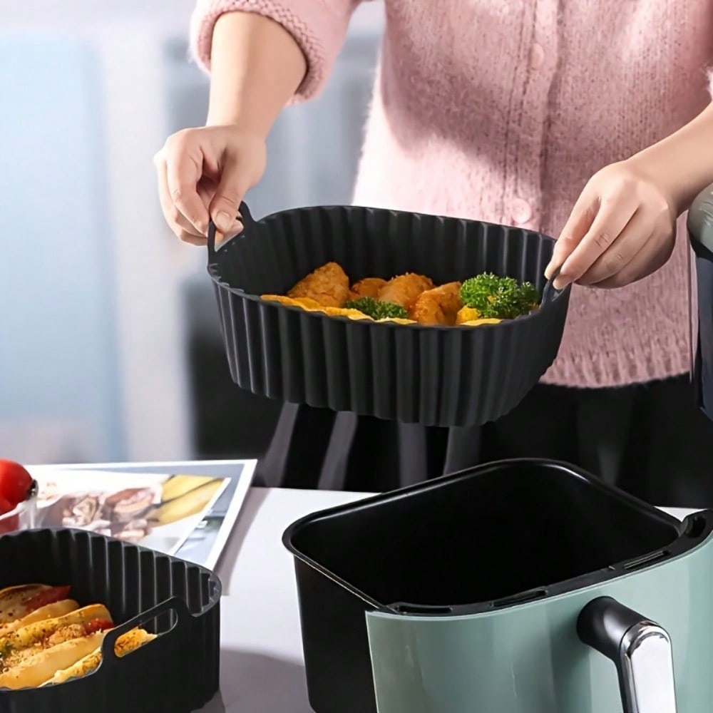 1個入り再利用可能なシリコン製エアフライヤーライナー、エアフ - Kitchen Baking Tray のレビューと価格