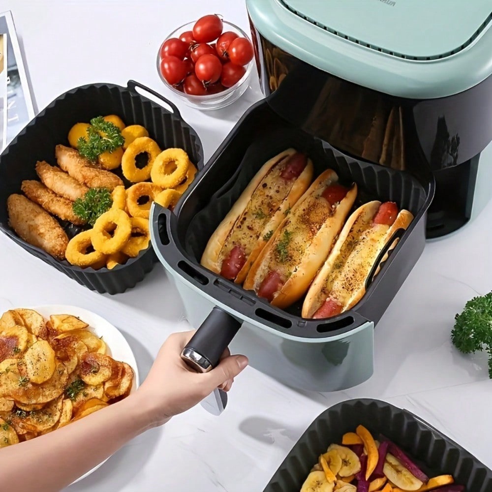 1個入り再利用可能なシリコン製エアフライヤーライナー、エアフ - Kitchen Baking Tray のレビューと価格