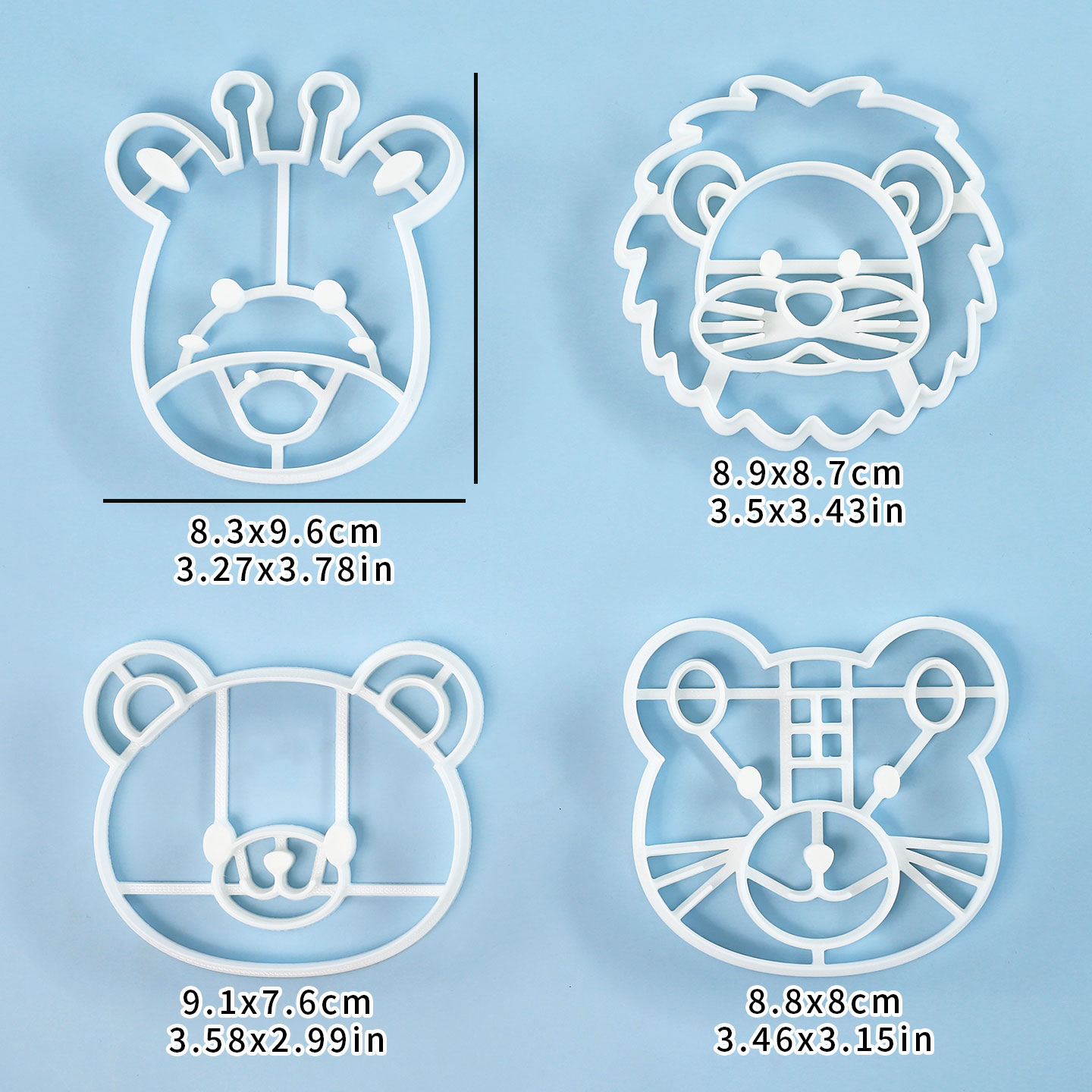 4個入り動物型クッキーカッターセット 3Dキュートなライオン - Kitchen Equipment For Baking のレビューと価格