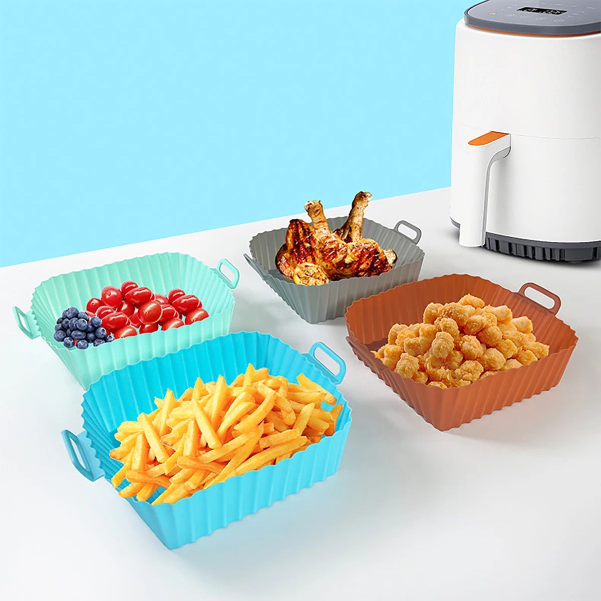 シリコンフライヤーモールド エアフライヤーシリコンライナーポ - Kitchen Baking Tray のレビューと価格