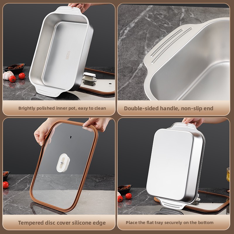 食品グレードのステンレス鋼製ベーキングパン、蓋付きケーキ焼き - Kitchen Baking Tray のレビューと価格